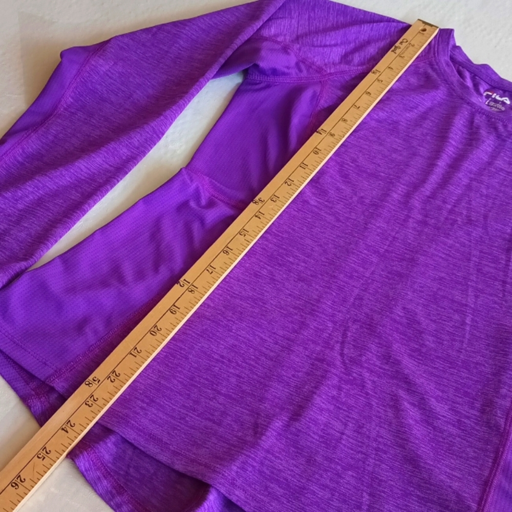 FILA sports golf shirts women's Sz L  Purple Running Workout Athletic Top EUC - Picture 3 of 7